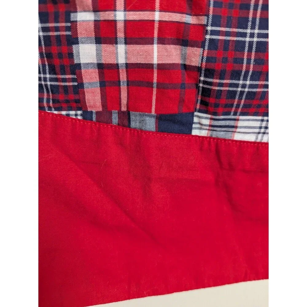 Gymboree Girls 4T Plaid Madras Patchwork Jumper Dress Red White Blue Patriotic